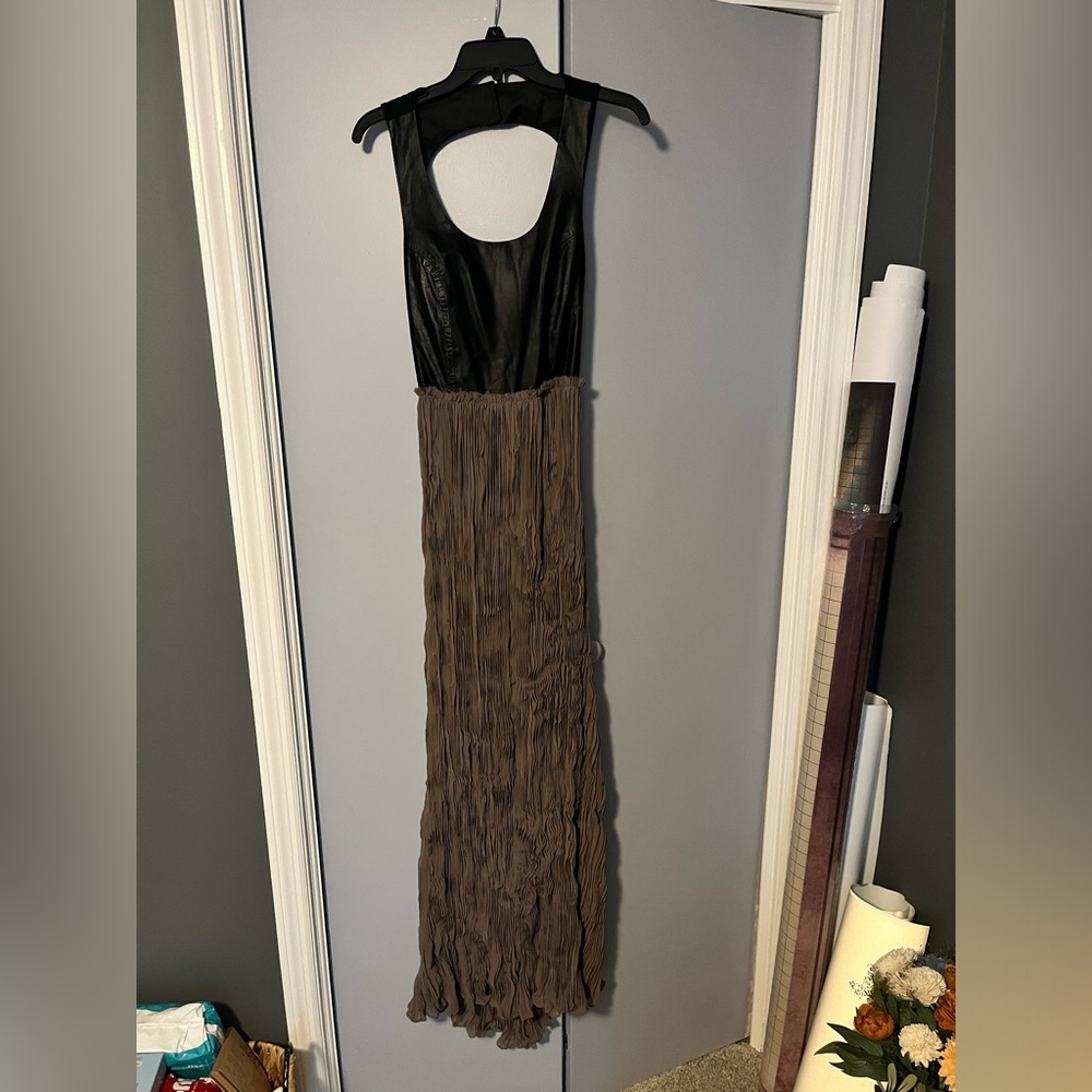 Black Label. Leather Elastic Maxi L brand new dress!